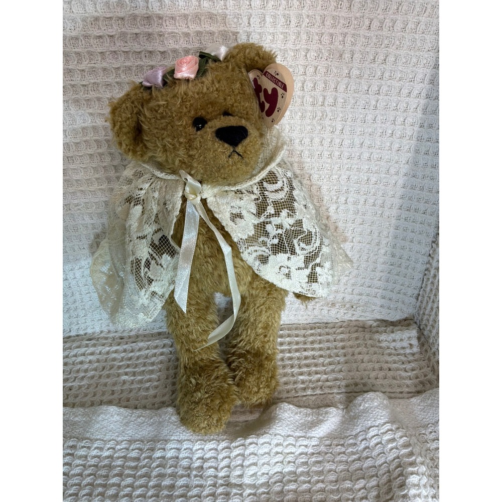 Vintage Unisex Ty Attic Treasures Eve Bear 8in Tan Cream